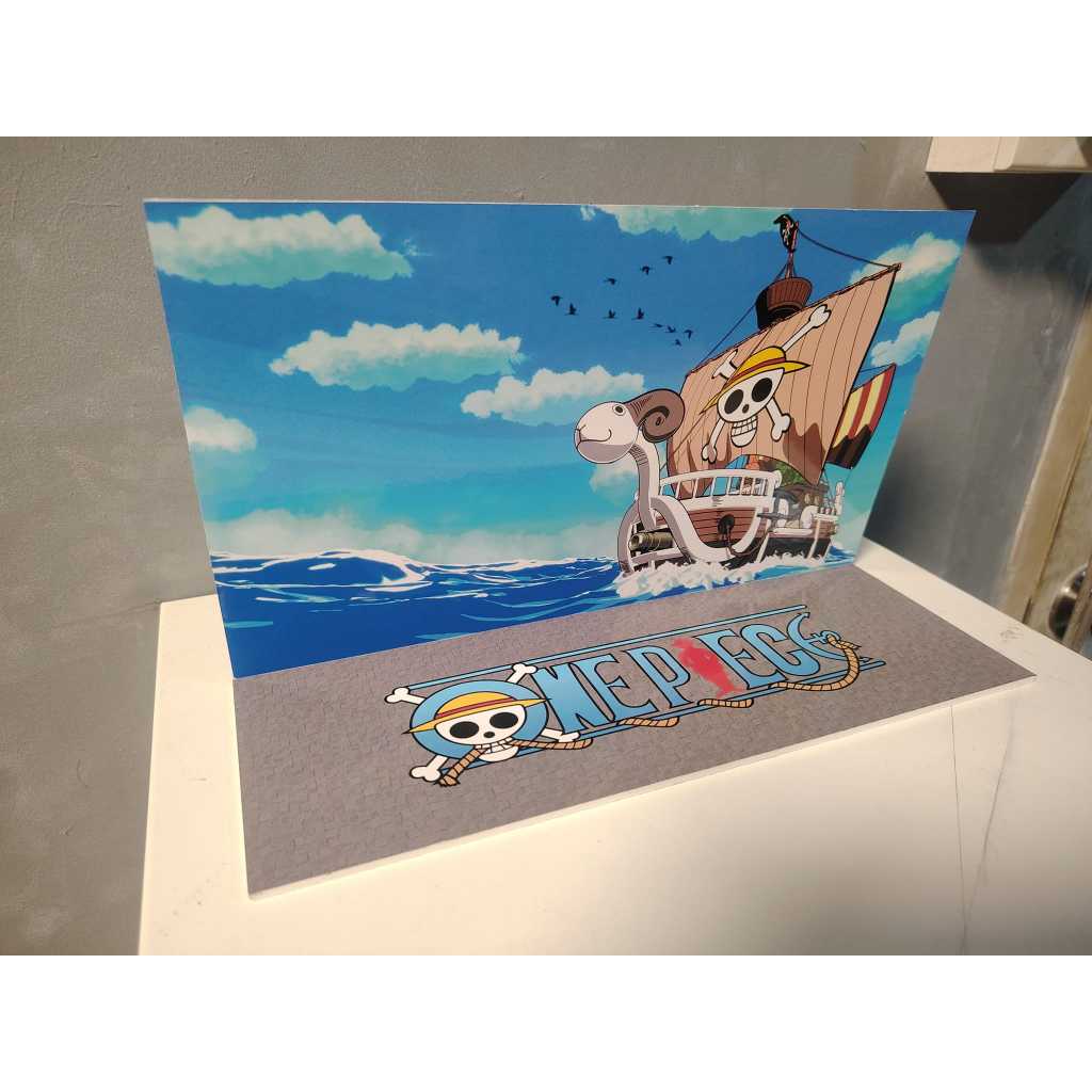 ฉากโมเดล แบบชุด 2 ชิ้น (One Pieceแบบที่1) (สามารถสั่งทำตามขนาดตู้โมเดลได้) - รูปที่ 3