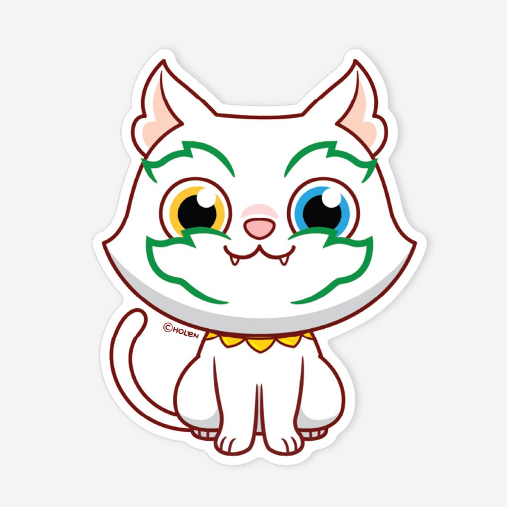 Waterproof Ramakien Sticker - Thai Cat Khaomanee - สติ๊กเกอร์รามเกียรติ์กันน้ำ แมวไทย ขาวมณี