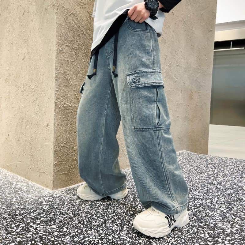 Kid's So Cool New Collection MID WAIST CARGO JEANS #รุ่นCR3900 รุ่นพรีเมี่ยม