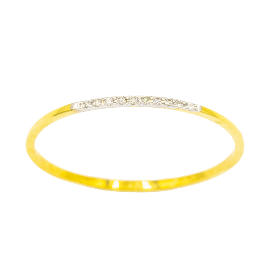 Happy Jewelry แหวนแถว 10 เม็ด แหวนเพชร แหวนทองเพชรแท้ ทองแท้ 37.5% (9K) SI328