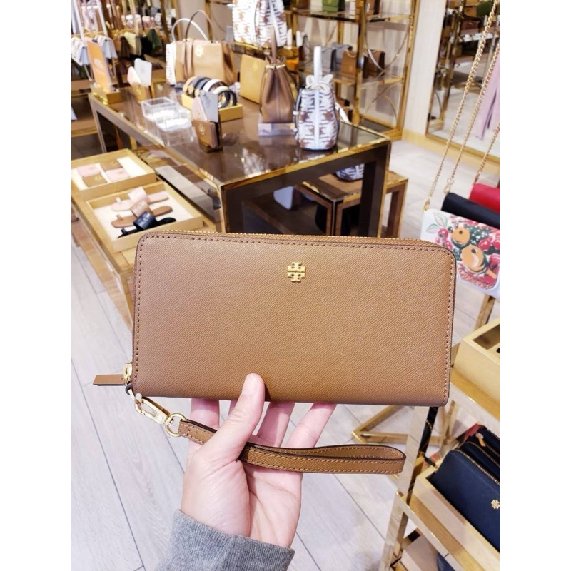 ✨สด - ผ่อน✨ Tory Burch Emerson Saffiano Leather Wristlet Continental Wallet ของแท้ 💯