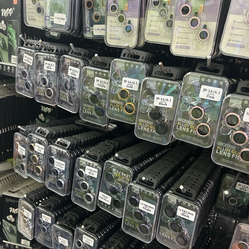 ฟิล์มเลนส์กล้อง ขอบสี สำหรับ iphone 16 16Plus 16Pro 16ProMax 13ProMax 14ProMax กระจกกล้อง ฟิล์มเลนส์กล้อง
