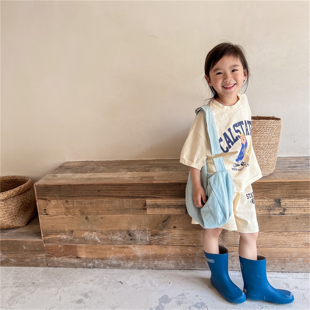Beryl kids ชุดเซ็ทเด็กแฟชั่น ชุดสูทลําลองสําหรับเด็กฤดูร้อน พิมพ์ลายหมีน่ารัก ชุดสองชิ้น สไตล์เกาหลี ใส่สบาย ราคา ถูกที่สุด ดีลบีเคเค แกลเลอรีภาพที่ 7