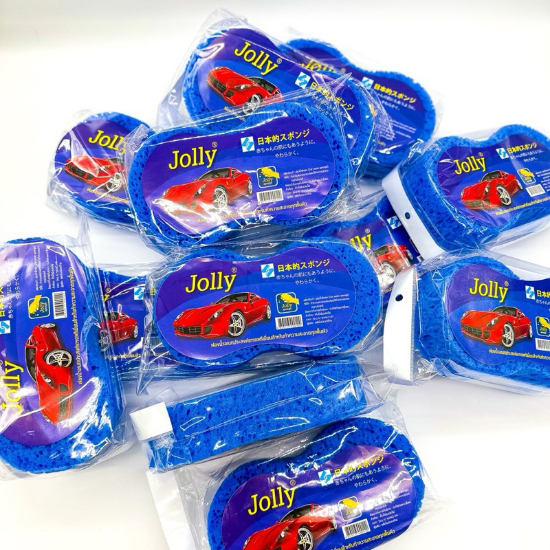 ฟองน้ำล้างรถยี่ห้อ Jolly ครึ่งโหล และ 1 โหล ใช้ทำความสะอาด และเช็ดคราบอเนกประสงค์