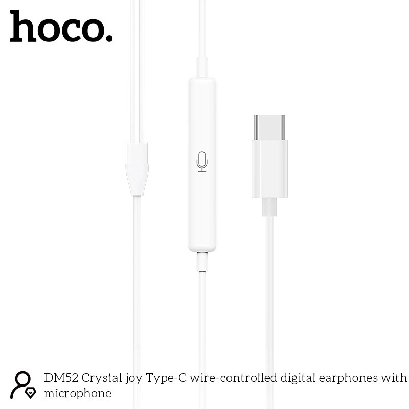 Hoco DM52 Type-C หูฟังแบบมีสาย สำหรับ Type-C ตัดเสียงรบกวน พร้อมไมโครโฟน เสียงดี