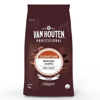 ดาร์ค ช็อคโกแลตชิพ ตรา แวน ฮูวแตน 1กก. Van Houten Semi Sweet Baking Chips 1kg