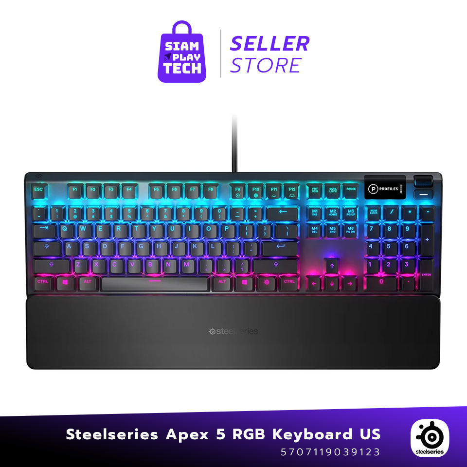 SteelSeries Apex 5 (Hybrid Blue Switch) คีย์บอร์ดเกมมิ่ง RGB