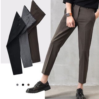 กางเกงขายาว กางเกงสแลคผู้ชาย สไตล์เกาหลี รูปทรงเนียน แฟชั่นส…