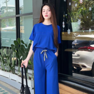6 colors เสื้อ+ กางเกงขายาว เซ็ต ไซส์ใหญ่ เสื้อยืดลาย เซ็ตชุดลำลอง ทันสมัย สไตล์เท่ กางเกงเอวยางยืดTZ9984
