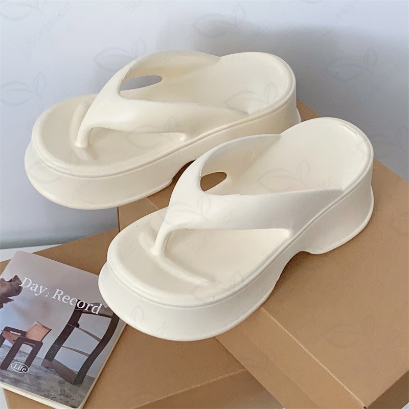 รองเท้าหูหนีบ รองเท้าแตะ พื้นหนาเสริมส้น ส้นตึก พร้อมส่งจากไทย Y-77