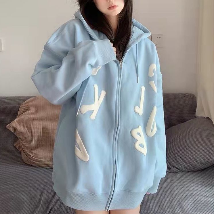 Manjusaka เสื้อกันหนาว เสื้อฮู้ด แขนยาว 2024สินค้ามาใหม่ เกาหลี ใส่สบายๆ หลวม #51137