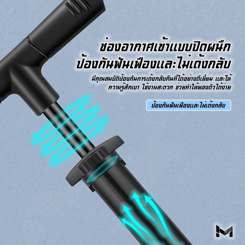 ปั๊มลมยางสูงแรง 160PSI พร้อมมาตรวัดแรงดัน อเนกประสงค์ สำหรับรถยนต์ จักรยานยนต์ จักรยาน รูปที่ 2
