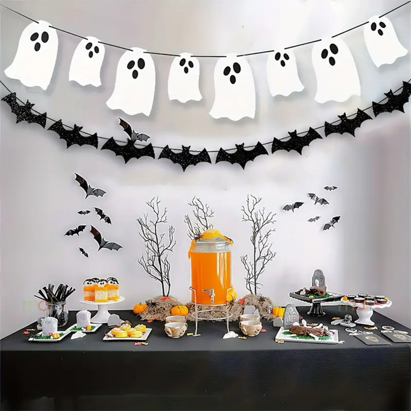 [พร้อมส่ง] ป้ายแขวนผีน้อย ป้ายแขวนฮาโลวีน ป้ายHalloween ตกแต่งปาร์ตี้ พร็อพถ่ายรูป