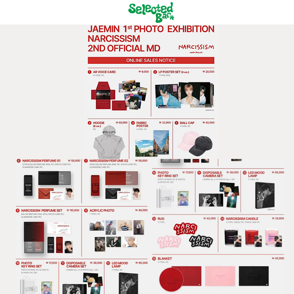 [พร้อมส่ง] NARCISSISM : JAEMIN 1st PHOTO EXHIBITION - MD 2 (Ar card/ LP / Keyring)