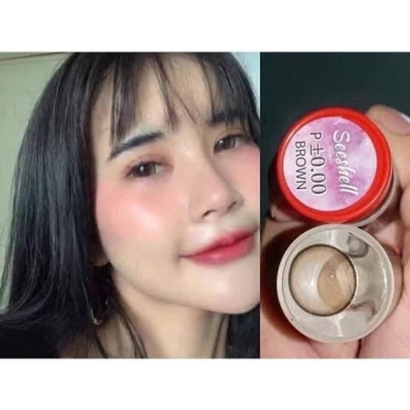 บิ๊กอาย รุ่น seeshell brown/Gray by Pitchy lens สายตาปกติ แถมตลับจร้า