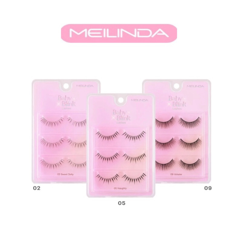 MEILINDA BABY BLINK LASHES (ขนตาปลอมแบบ 1 แพ๊ค 3 คู่) MC9139