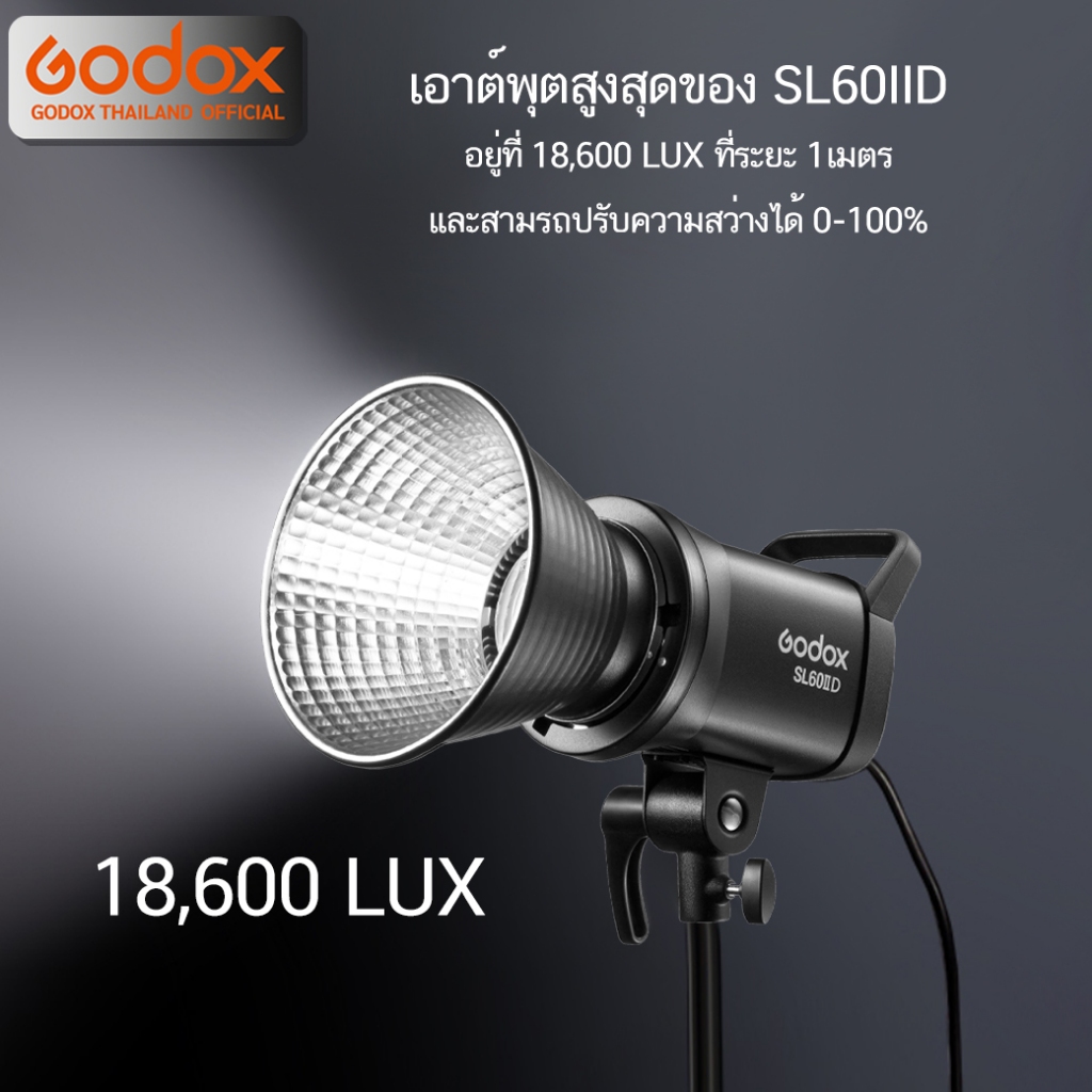 Godox LED SL60IID (แสงขาวอย่างเดียว) 70W 5600K Bowen Mount - รับประกันศูนย์ Godox Thailand 3ปี