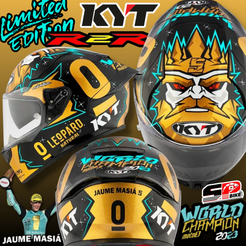 หมวกกันน๊อค KYT R2R PRO REPLICA MASIA WORLD CHAMP 2023 GOLD { SPECIAL EDITION } ส่งไว!! SP.bike