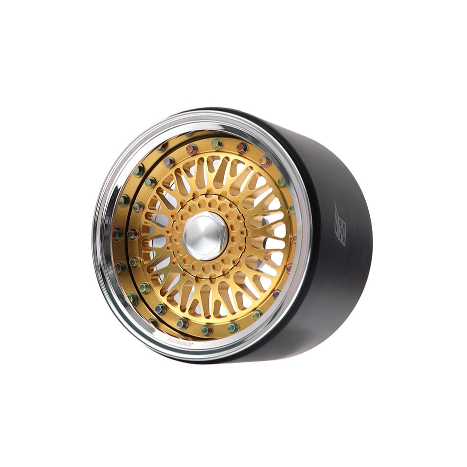 Boom Racing ProBuild 2.2 (2วง) Extra Wide R01 Mesh Adjustable Offset Aluminum Beadlock Wheels Chrome