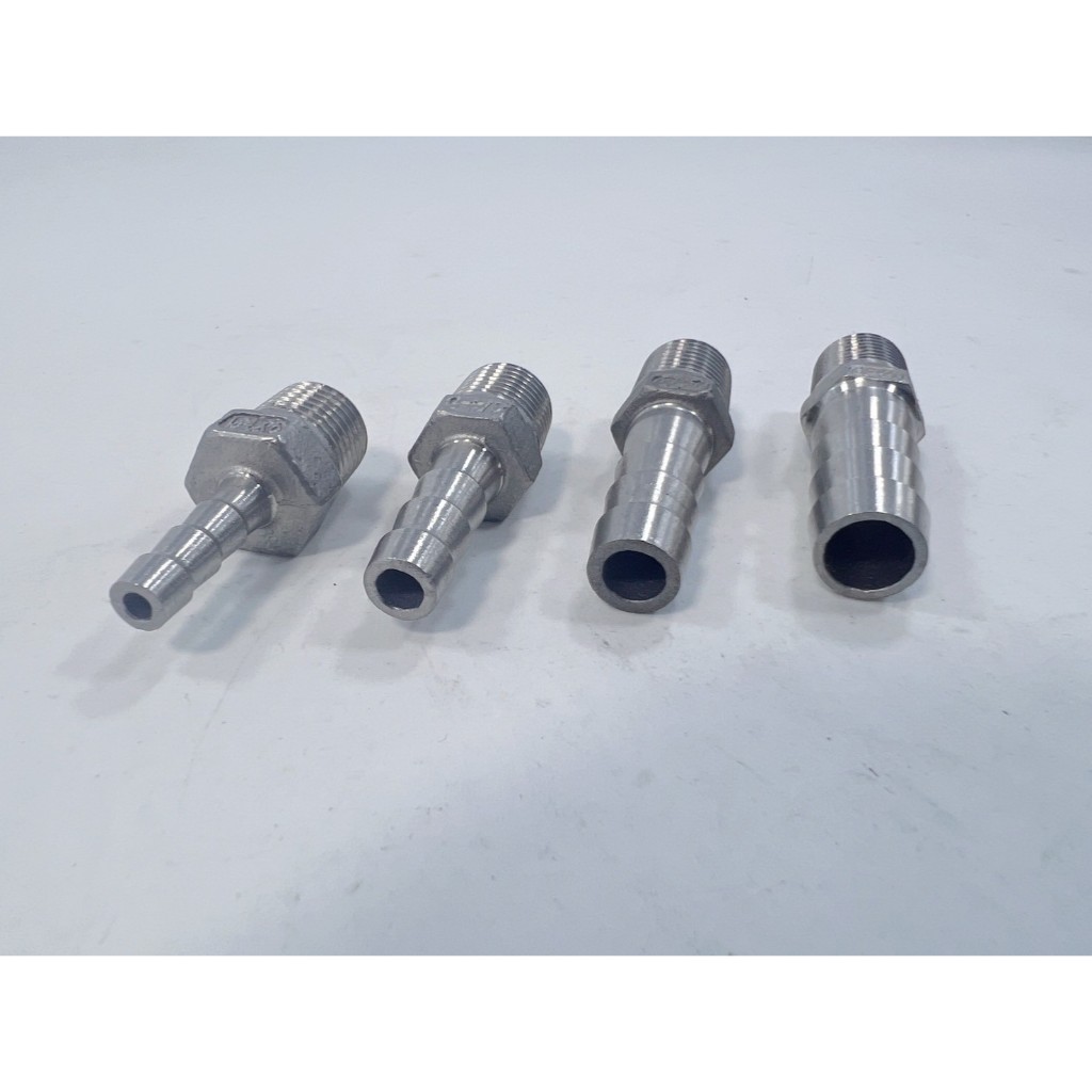 ข้อต่อหางปลาเกลียวนอก2หุนหรือ1/4" ข้อต่อท่อสเตนเลส 304 BSP