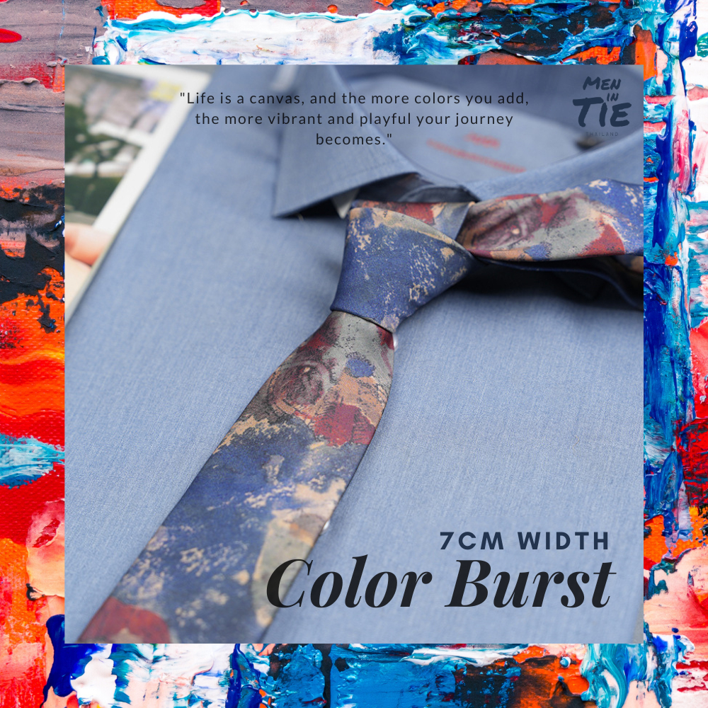 MEN IN TIE เนคไทแบบผูกเองรุ่น Color Burst กว้าง 7cm