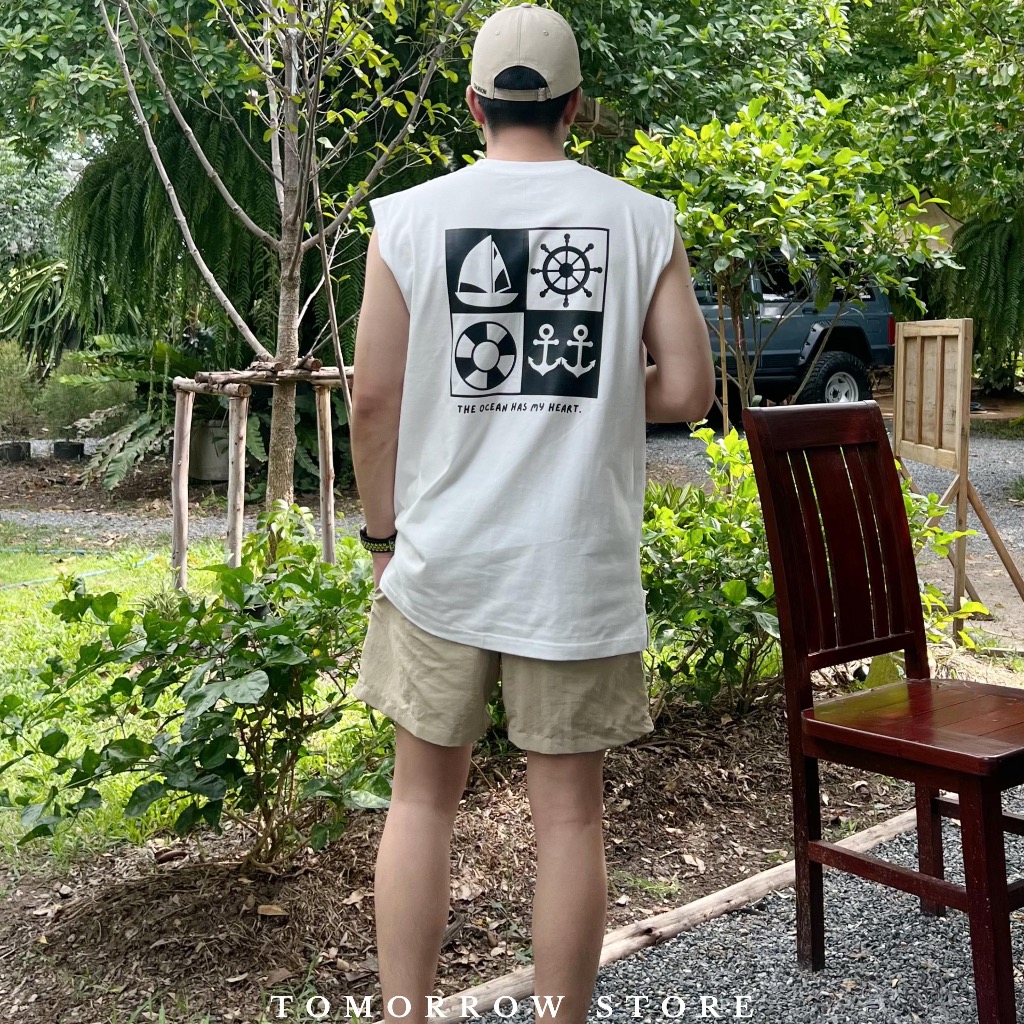 TOMORROW-เสื้อแขนกุด เนื้อผ้าคอลตอล 100% - THE OCEAN - รูปที่ 2