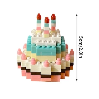 ใหม่ บล็อกตัวต่อเค้ก DIY ของขวัญวันเกิด มีกล่อง มีไฟ ของสะสม ตัวต่อเค้กวันเกิด🎂🎁