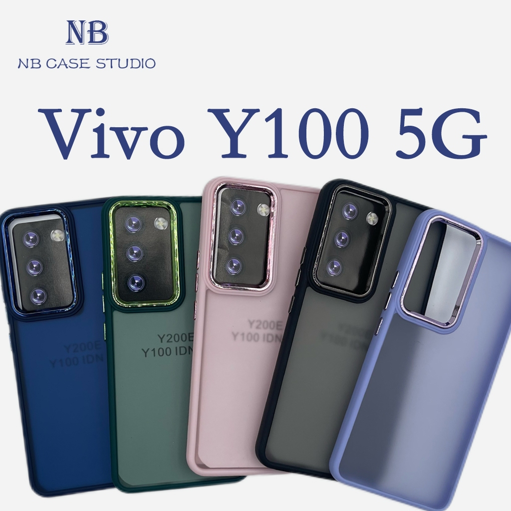 019 เคสหลังด้านกล้องเงา Case Vivo Y100 5G เคสหลังขุ่น กันกระแทก（สินค้าพร้อมส่งจาก กทม）