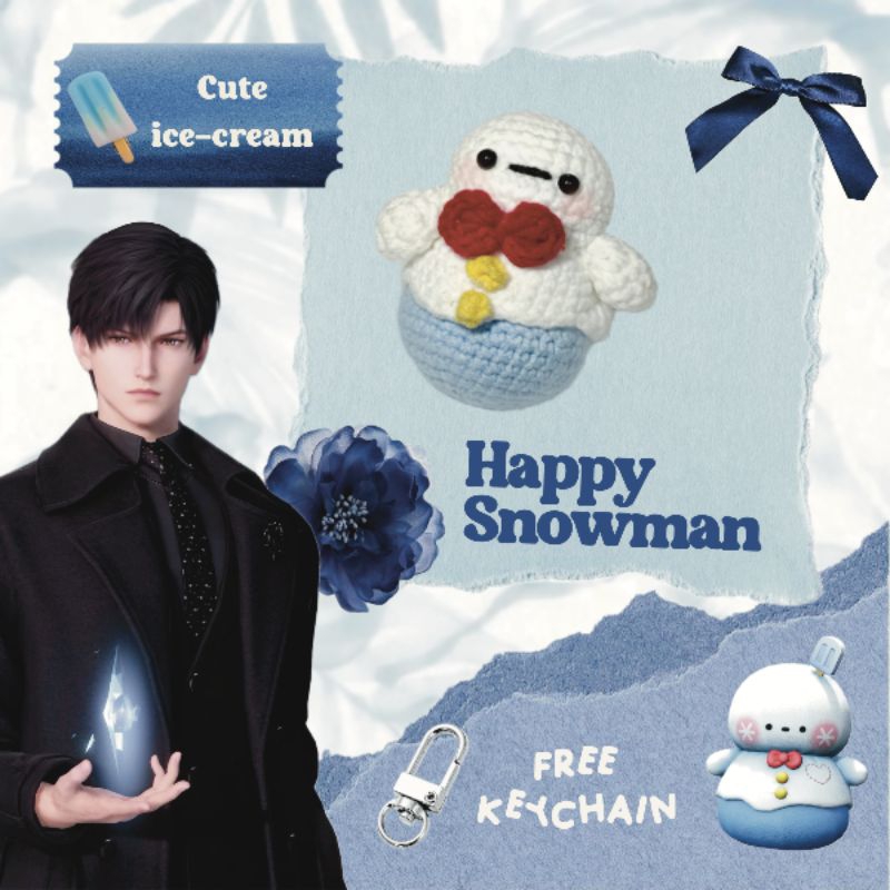 Happy Snowman keychain ☃️ | Happy Snowman Zayne plushie from love and deepspace game