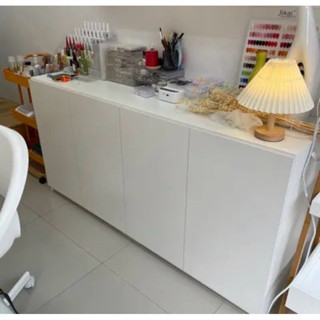 ตู้เก็บของแบบทับขอบ บานเรียบ 4 บาน สไตล์มินิมอล