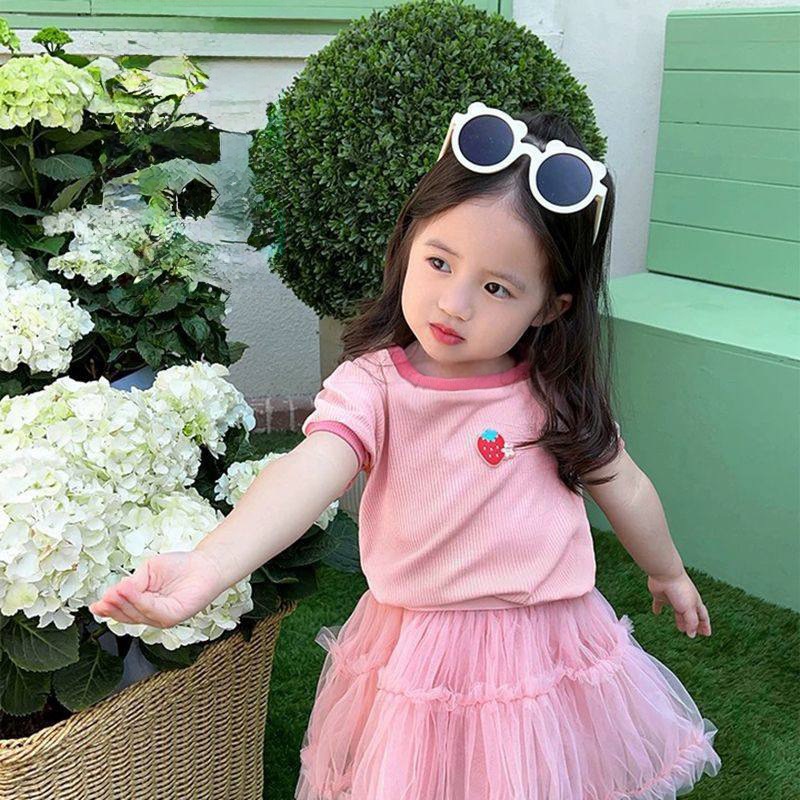 เสื้อครอปเด็กหญิง 1-7ขวบ เสื้อยืดเเขนสั้น คอสี่เหลียม ผ้าร่องยืดได้ หวายมาก งานปัก#22001 - รูปที่ 3