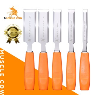 MUSCLE COW สิ่วช่างไม้ ด้ามไฟเบอร์อย่างดี มี 5 ขนาด สิ่วเจาะไม้ สิ่วแกะสลักไม้ สิ่วช่างไม้ สิ่วกลึงไม้ สิ่วงานไม้