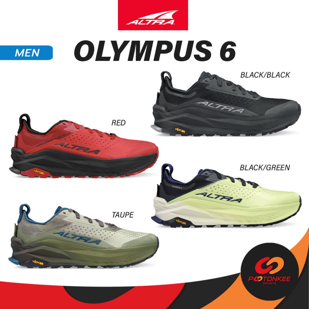 Altra Men's Olympus 6 รองเท้าวิ่งเทรล พื้นVibram® ซัพพอร์ทมาก สำหรับนักวิ่งระยะไกล
