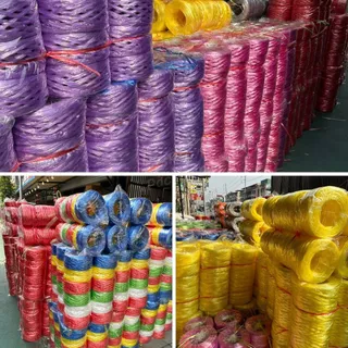 (ยกโหล12ม้วน) เชือกฟาง เชือกปอมัดของ เกรดA สีสวย เหนียว น้ำหนัก 200กรัม/ม้วน มีหลายสี พร้อมส่ง