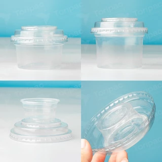 เซตถ้วยพลาสติกPP 100 กรัม, 150 กรัม พร้อมฝาดับเบิ้ลล็อค ปาก 95 มม. ถ้วยใส่ขนม (50ชุด/แพ็ค)