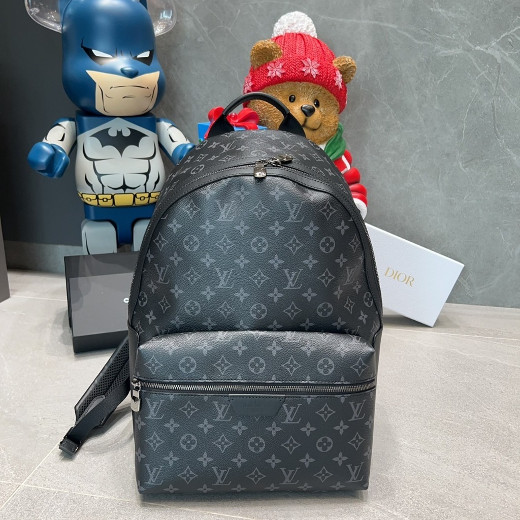 ✨ LV Louis Vuitton Discovery MM ซิปกระเป๋าเป้สะพายหลังกระเป๋าสะพายคู่กระเป๋าผู้ชาย M22545