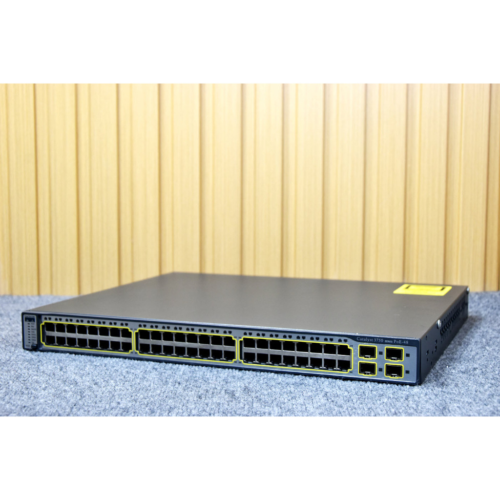 Switch Cisco 3750 48Port POE มือสอง รุ่น WS-C3750-48PS-S Gigabit Switch 10/100 พร้อมขาย ประกัน 1 ปี