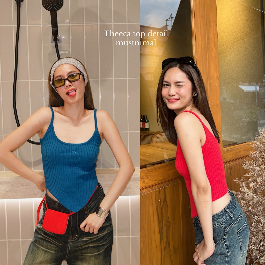 (พร้อมส่ง) MUSTNIMAL | Theeca Top เสื้อสายเดี่ยวไหมพรมผ้าหนาพรีเมียม TP014