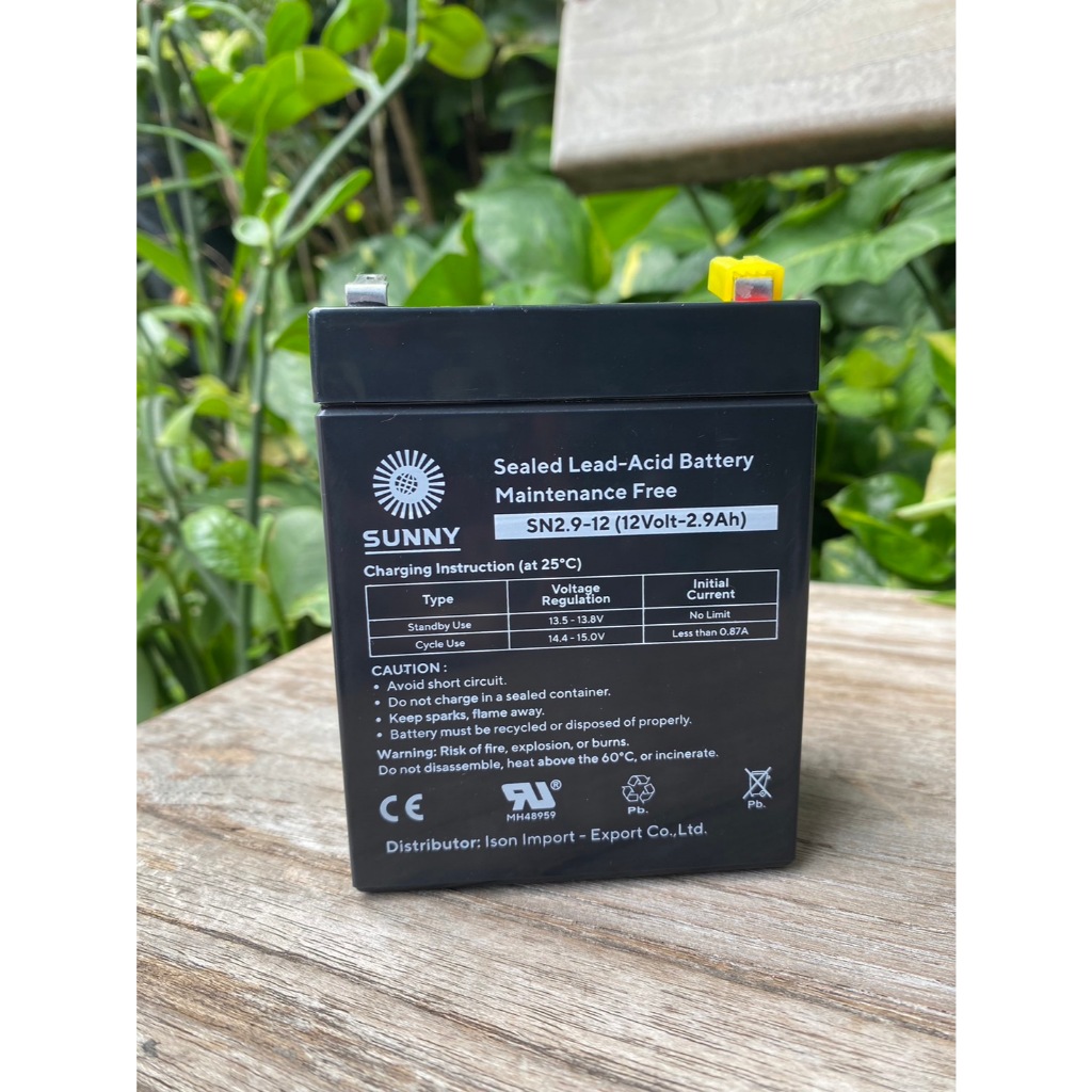 SUNNY เเบตเตอรี่เเห้ง SLA 12V 2.9Ah รุ่น SN2.9-12 Battery Sealed Lead Acid เหมาะสำหรับ สำหรับ ไฟสำรอ