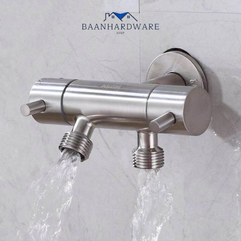 BAANHARDWARE วาล์วน้ำ วาล์วน้ำ 2 ทางสแตนเลส หัวขีด วาล์วฝักบัว MA-D-005 วาล์ว