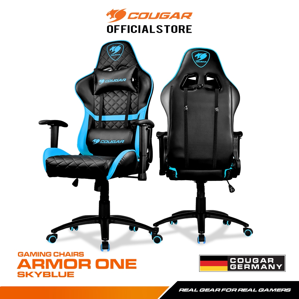 COUGAR ARMOR ONE SKY BLUE : Gaming Chair เก้าอี้เกมมิ่ง เก้าอี้เล่นเกม รับได้ 120 กก. ประกัน 1 ปี