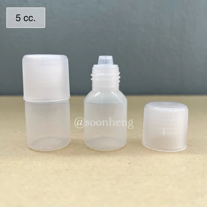 (แพ็ค 100 ใบ) ขวดยาหยดยาหยอดพลาสติก 5 cc