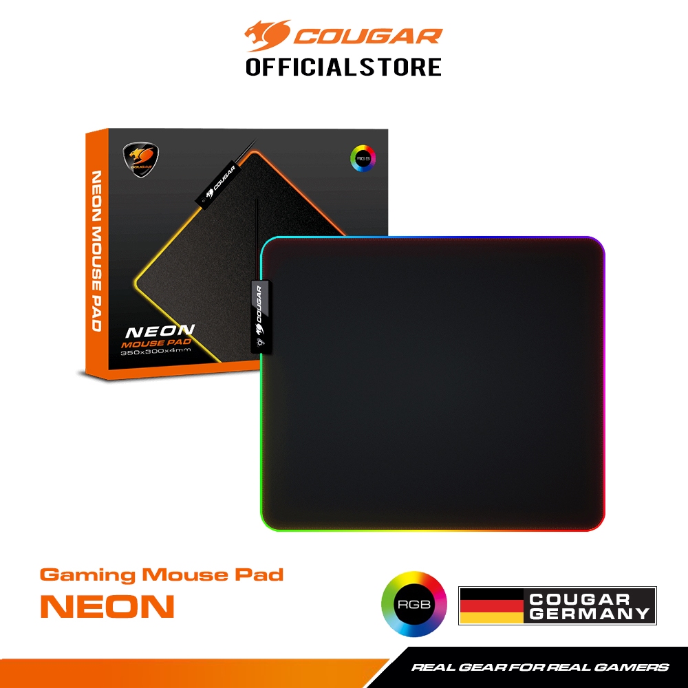 COUGAR Neon : Gaming Mouse Pad แผ่นรองเมาส์ เกมมิ่ง สำหรับ เกมเมอร์ มีไฟ RGB