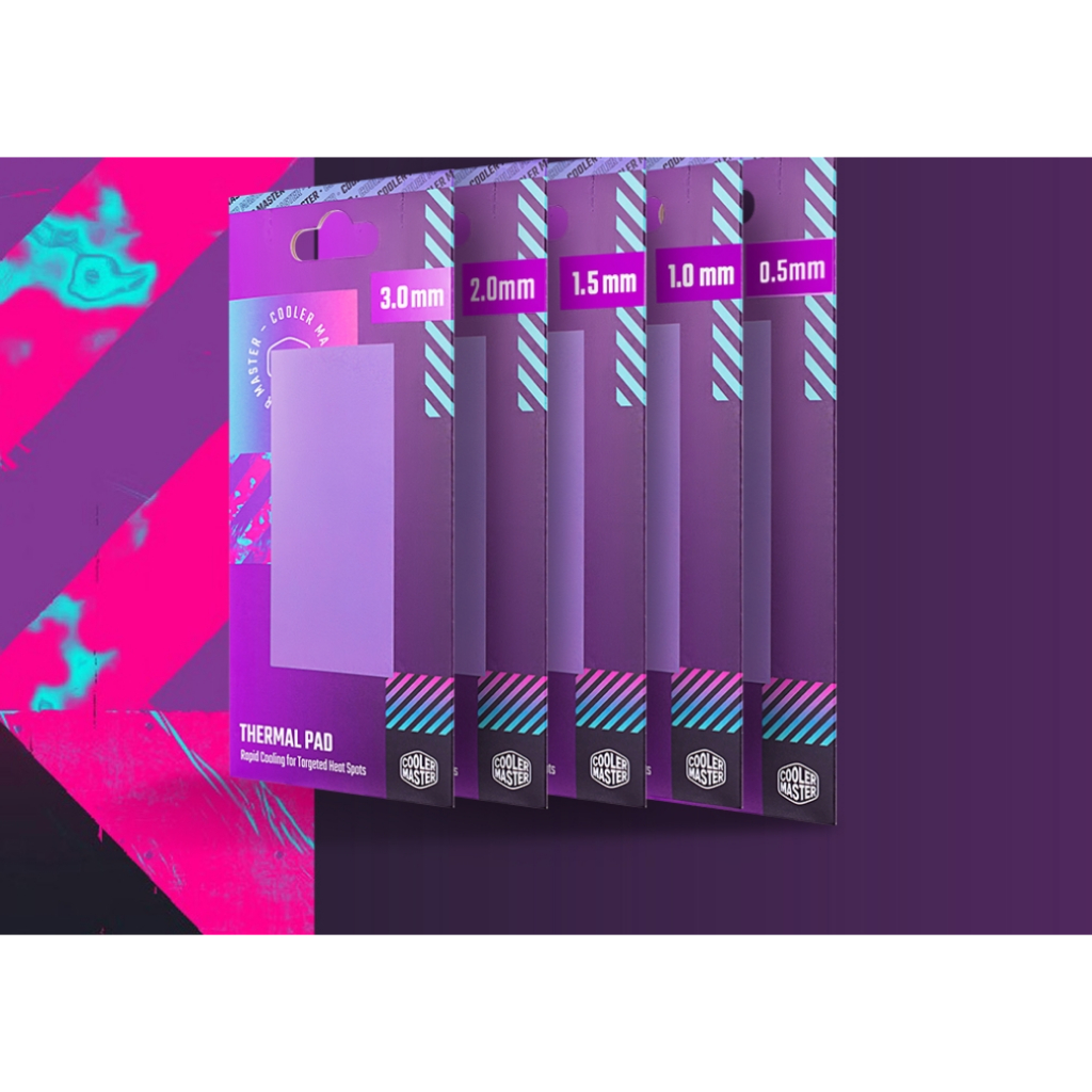 COOLER MASTER THERMAL PAD แผ่นนำความร้อนจาก 13.3w/mk cpu gpu ram ชิป อีเล็คทรอนิคส์ สู่ฮีทซิ้งค์ heatsink แผ่นนำความร้อน