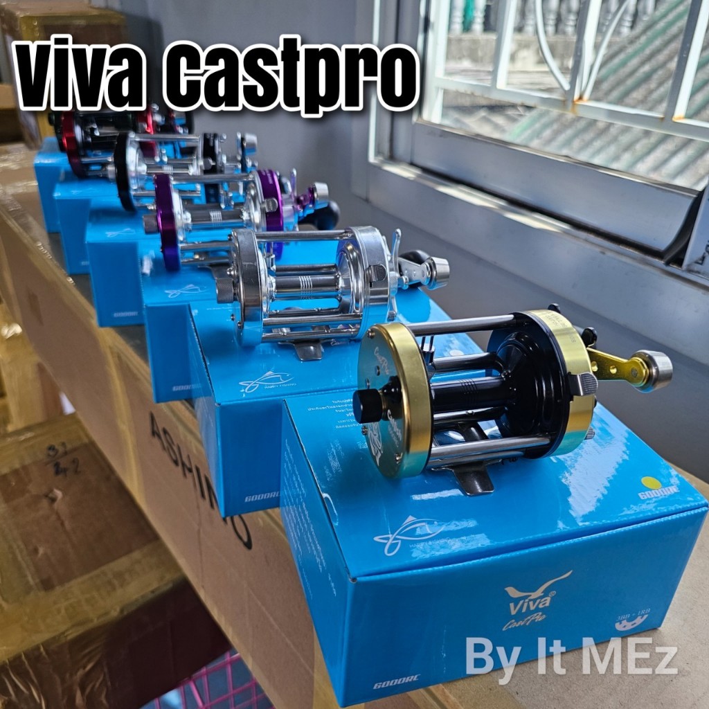 ของแท้ ราคาถูก รอกเบท Viva CastPro NEW2024 3+1BB ตกน้ำเค็มได้ ตกหน้าดิน หมายธรรมชาติ บ่อ เขื่อน สวายแข่ง Casting