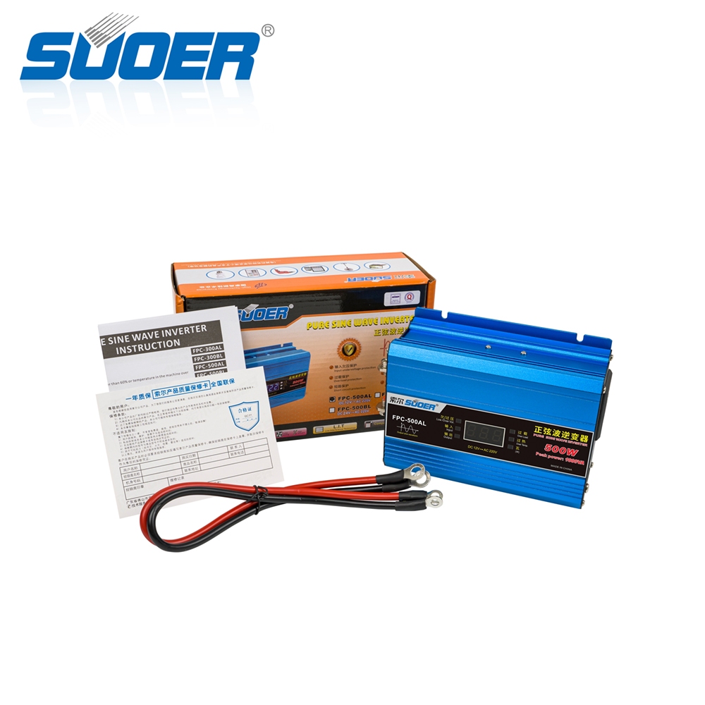 SUOER Pure sine wave power inverter 500 W 12v 220v รุ่น FPC-500AL(ของแท้100%)