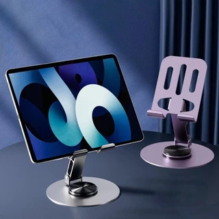 ที่วางโทรศัพท์ หมุนได้ 360 องศา วัสดุโลหะ แบบพกพา พับได้ สำหรับ ipad แท็บเล็ตและมือถือ