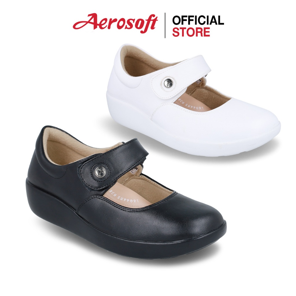 Aerosoft (แอโร่ซอฟ) รองเท้าคัทชูผู้หญิง เพื่อสุขภาพ รองเท้าคัทชูสีดำ รุ่น NW9391 (New)