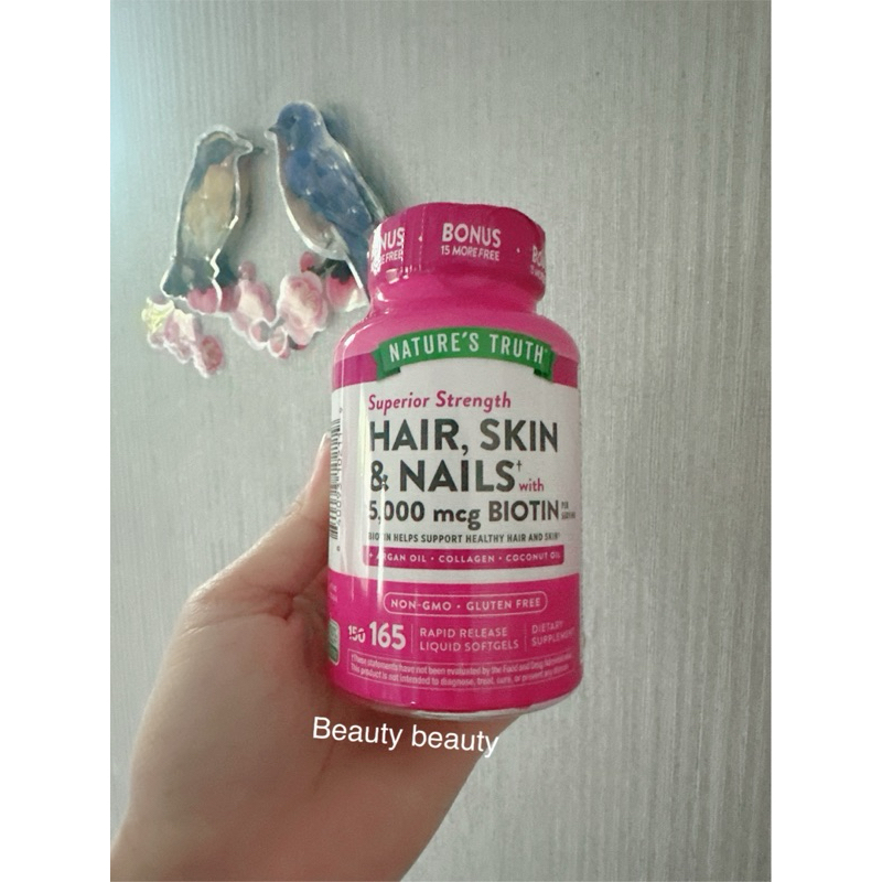 Nature's Truth Superior Strength Hair, Skin & Nails with 5000mcg Biotin , 165 liquid softgel