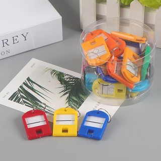 15pcsป้ายทะเบียนป้ายกระเป๋าสามารถทำเครื่องหมายรายการสินค้าได้สีทึบพวงกุญแจคีย์การ์ดพลาสติกคีย์การ์ด